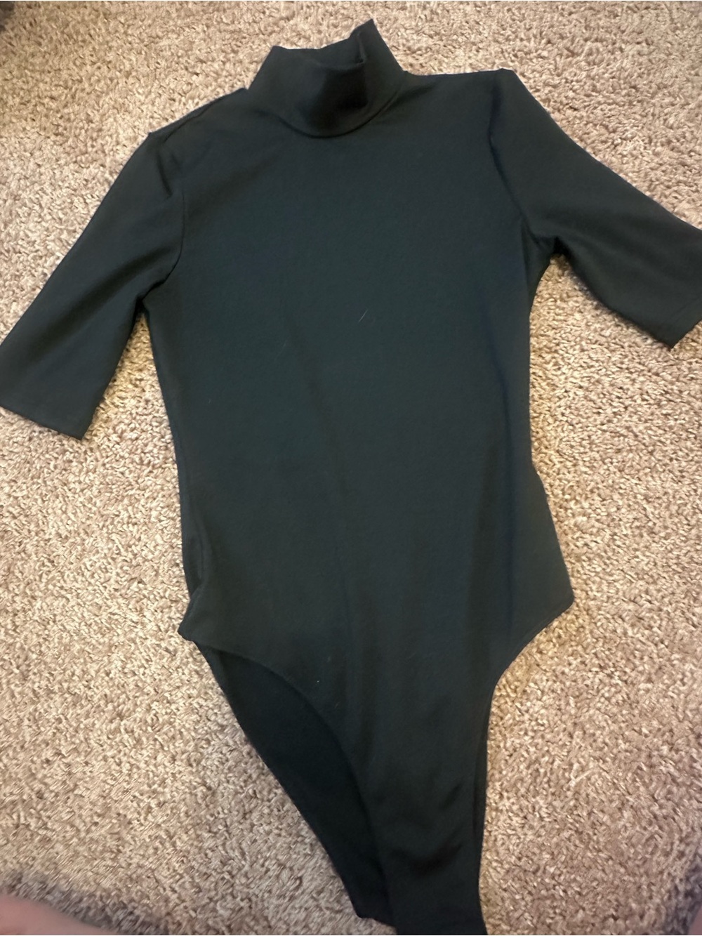 SHEIN Black Turtleneck Short-Sleeve Bodysuit